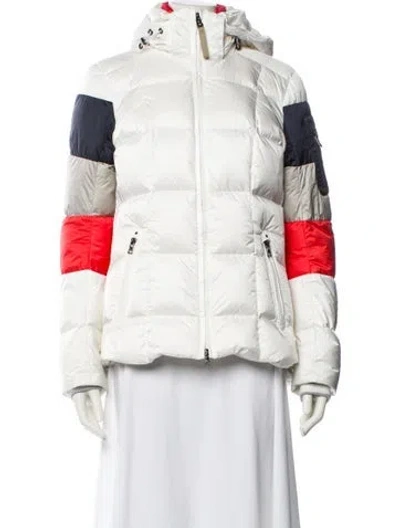 Pre-owned Bogner Colorblock Pattern Jacket In White