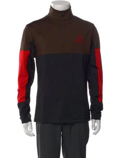 Pre-owned Bogner Colorblock Pattern Mock Neck Sweatshirt In Black