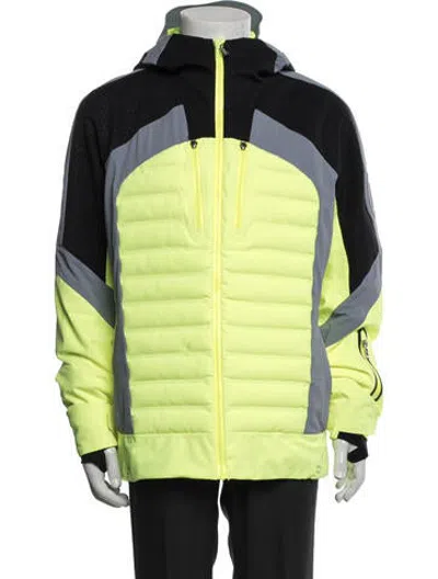 Pre-owned Bogner Colorblock Pattern Performance Jacket In Green