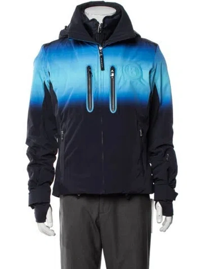 Pre-owned Bogner Colorblock Pattern Performance Jacket W/ Tags In Blue