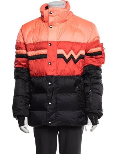 Pre-owned Bogner Colorblock Pattern Puffer Coat In Red