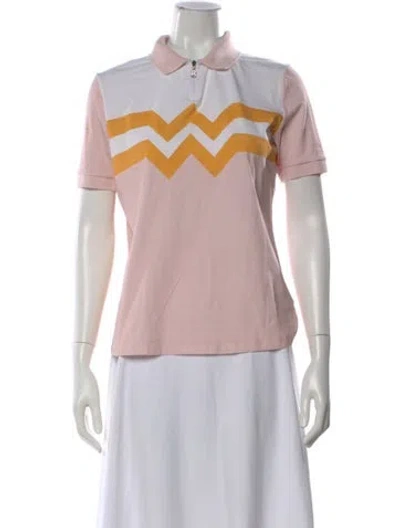 Pre-owned Bogner Colorblock Pattern Short Sleeve Polo In Pink