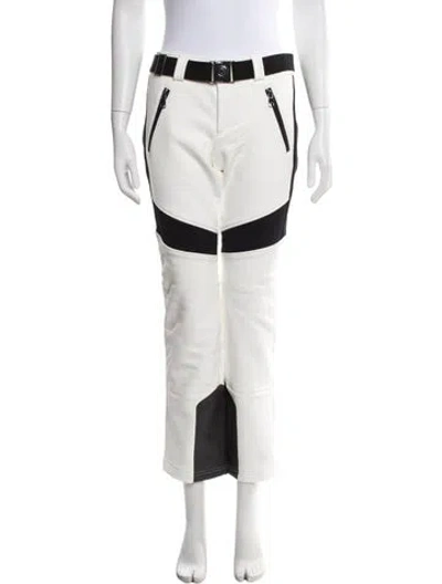 Pre-owned Bogner Colorblock Pattern Straight Leg Pants In White