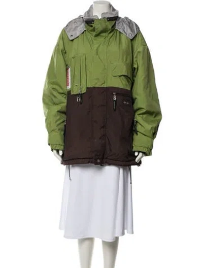 Pre-owned Bogner Colorblock Pattern Utility Jacket In Green