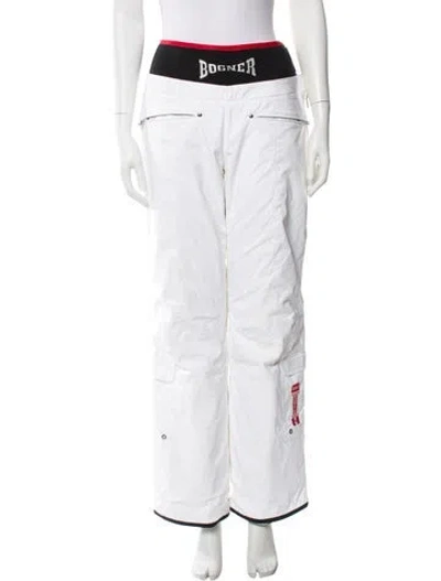 Pre-owned Bogner Colorblock Pattern Wide Leg Pants In White