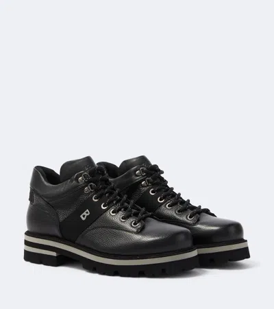 Bogner Courchevel Leather Lace-up Boots In Black