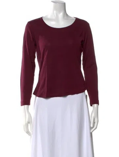 Pre-owned Bogner Crew Neck Long Sleeve Top In Burgundy