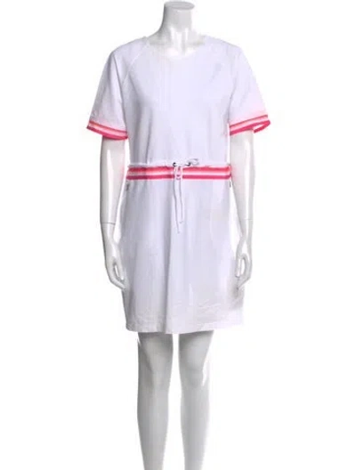 Pre-owned Bogner Crew Neck Mini Dress In White