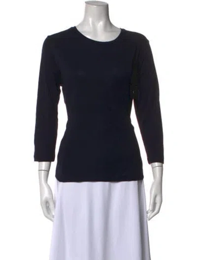 Pre-owned Bogner Crew Neck Three-quarter Sleeve Top In Blue