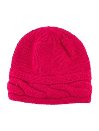 Pre-owned Bogner Crocheted Beanie In Pink