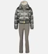Bogner Down Ski Suit And Jacket Set In Gray