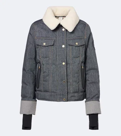 Bogner Dena Denim Down Ski Jacket In Brown