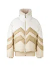 Bogner Detachable Collar Chevron Puffer Jacket In Multi