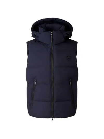 Bogner Detachable Hooded Puffer Gilet In Blue