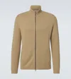 Bogner Dexter Wool And Cashmere Zip-up Sweater In Beige