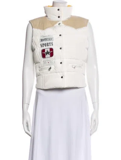 Pre-owned Bogner Down Printed Puffer Vest In White