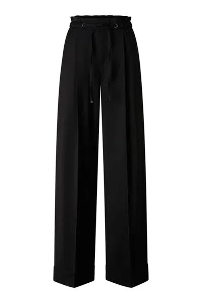 Bogner Elfy Virgin Wool Pleated Pants In Black