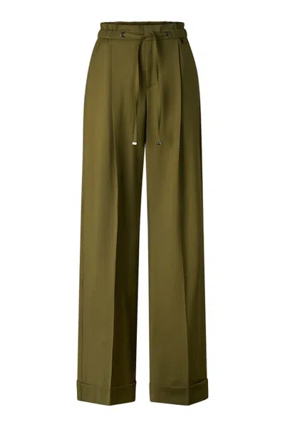 Bogner Elfy Virgin Wool Pleated Pants In Green