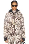 Bogner Ellya Leopard-print Belted Ski Jacket In Black Coffee