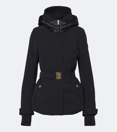 Bogner Elva Hooded Belted Ski Jacket In Black