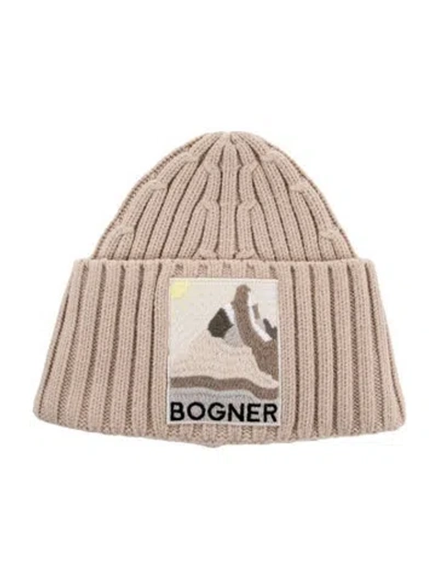 Pre-owned Bogner Embroidered Patch Beanie In Neutrals