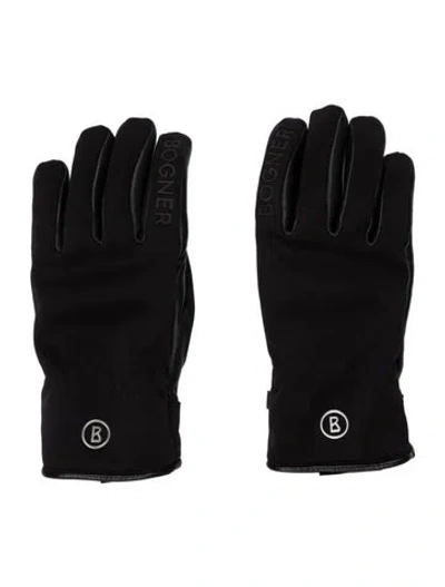 Pre-owned Bogner Embroidered Winter Gloves In Black