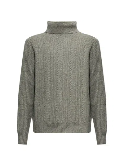 Bogner Eros Cable-knit Turtleneck Sweater In Gray