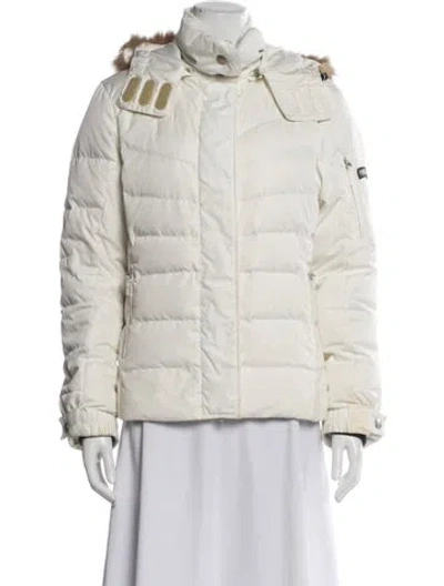 Pre-owned Bogner Faux Fur Coat In White
