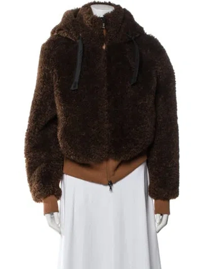 Pre-owned Bogner Faux Fur Jacket In Brown
