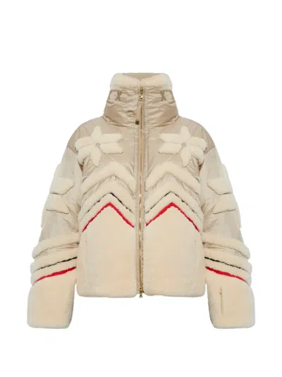 Bogner Felia Shearling-trimmed Ski Jacket In Neutral