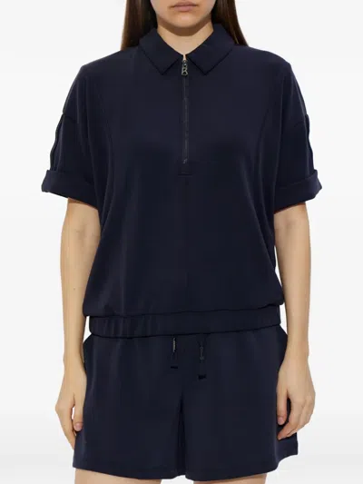 Bogner Finya Zip-up Polo Shirt In Blue
