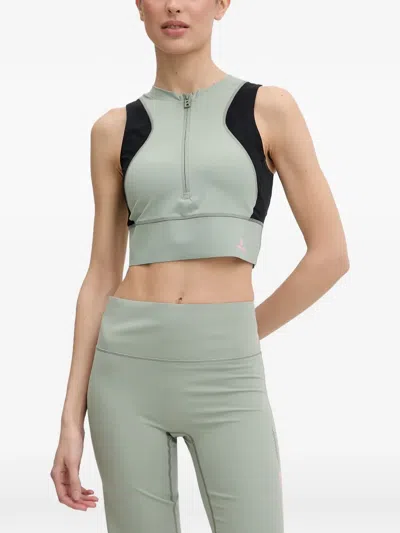 Bogner Fire+ice Caia Logo-print Zip-up Top In Green