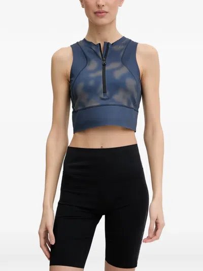 Bogner Fire+ice Celeste Camouflage-print Zip-up Top In Blue