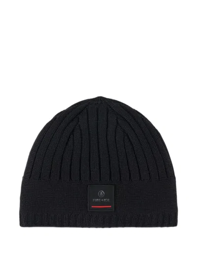Bogner Fire+ice Eastan Ribbed-knit Beanie Hat In Black