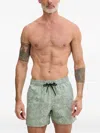Bogner Fire+ice 넬슨 로고 프린트 드로스트링 스윔 쇼츠 In Green