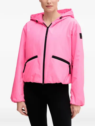 Bogner Fire+ice Hooded Logo-patch Jacket In Pink