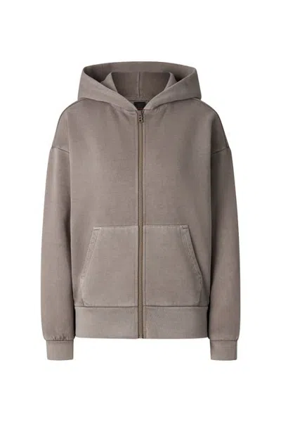 Bogner Fire + Ice Ilona Cotton Hoodie Jersey Jacket In Gray