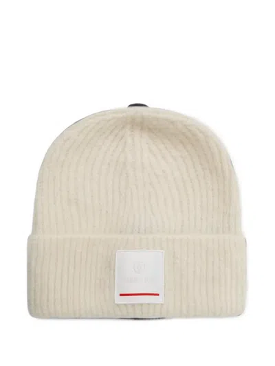 Bogner Fire+ice Logo-patch Ribbed-knit Beanie Hat In Neutral