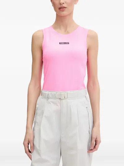 Bogner Fire+ice Manya Ribbed Logo-patch Tank Top In Pink