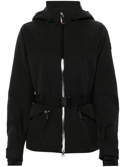 Bogner Fire+ice Belted Hooded Ski Jacket In Black