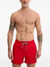 Bogner Fire+ice 넬슨 로고 패치 드로스트링 스윔 쇼츠 In Red