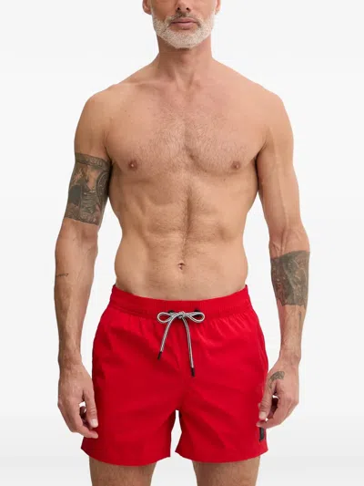 Bogner Fire+ice 넬슨 로고 패치 드로스트링 스윔 쇼츠 In Red