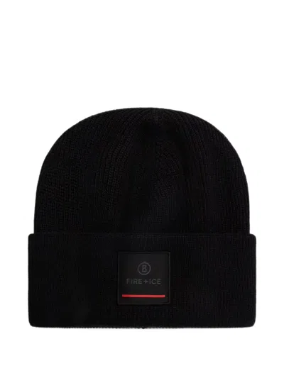 Bogner Fire+ice Tarek Logo-patch Beanie Hat In Black