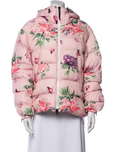 Pre-owned Bogner Fire + Ice X Loveshackfancy Floral Print Bomber Jacket In Pink