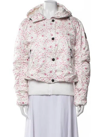 Pre-owned Bogner Fire + Ice X Loveshackfancy Floral Print Down Jacket In Pink/white