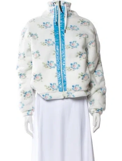 Pre-owned Bogner Fire + Ice X Loveshackfancy Floral Print Evening Jacket W/ Tags In White