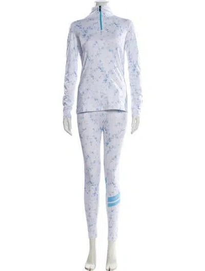 Pre-owned Bogner Fire + Ice X Loveshackfancy Floral Print Pant Set In Blue