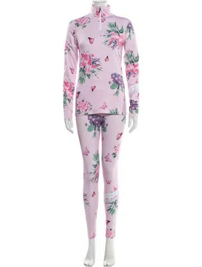 Pre-owned Bogner Fire + Ice X Loveshackfancy Floral Print Pant Set In Pink
