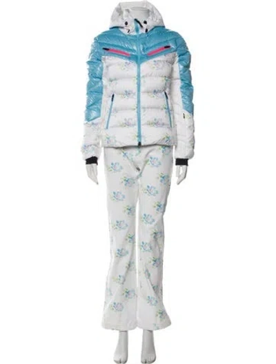 Pre-owned Bogner Fire + Ice X Loveshackfancy Floral Print Pantsuit In White