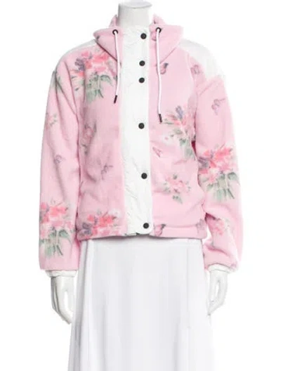 Pre-owned Bogner Fire + Ice X Loveshackfancy Floral Print Performance Jacket In Pink